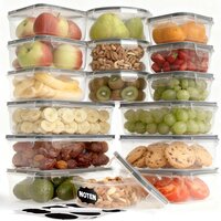 Strex Vershoudbakjes - Meal Prep Bakjes - Plastic Diepvries Bakjes - Met Deksel - 18 Delige set - BPA Vrije Magnetronbakjes