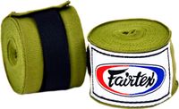 Fairtex Handwraps – Olijfgroen – 4,5 Meter – Elastisch Katoen – Stevige Polsondersteuning – Voor Boksen & Kickboksen