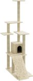 vidaXL Kattenmeubel met sisal krabpalen 155 cm crèmekleurig