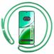 Transparante Oppo Transparante beschermhoes voor de Oppo Reno 12F 4G / 12 F 5G, met koord in watergroen