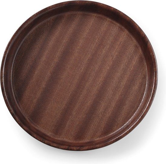 Hendi Dienblad Rond - Ø42cm - Antislip - Woodform Mahonie