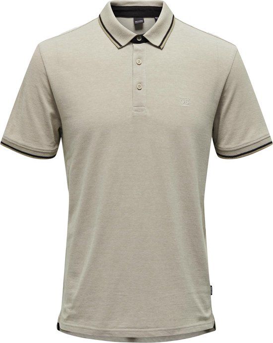 ONLY & SONS ONSFLETCHER LIFE SLIM SS POLO NOOS Heren Poloshirt - Chinchilla - Maat S