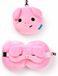 Relaxeazzz Oliver het Varken knuffel/reiskussen/slaapmasker - 2-in-1 set - voor kinderen - Roze