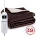 Seranova Deken Électrique XXL - 180x160 cm - 2 personnes Deken - Deken - Dubbelzijdig - Fleece Sherpa - Marron châtaigne