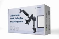 Gembird MA-DA2P-01 Dubbele Monitorarm Bureau Zwart