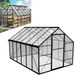 Aluminium serre - Met fundering - 340 x 180 x 195 cm - Polycarbonaat