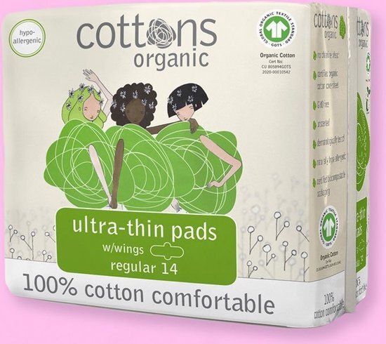 Cottons Maandverband ultradun regular 14 ST