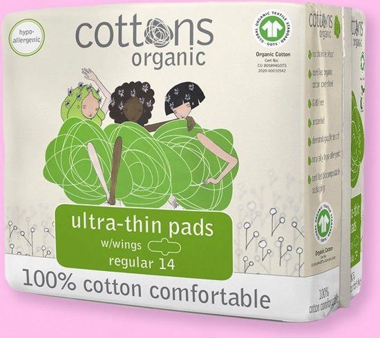 Cottons Maandverband ultradun regular 14 stuks