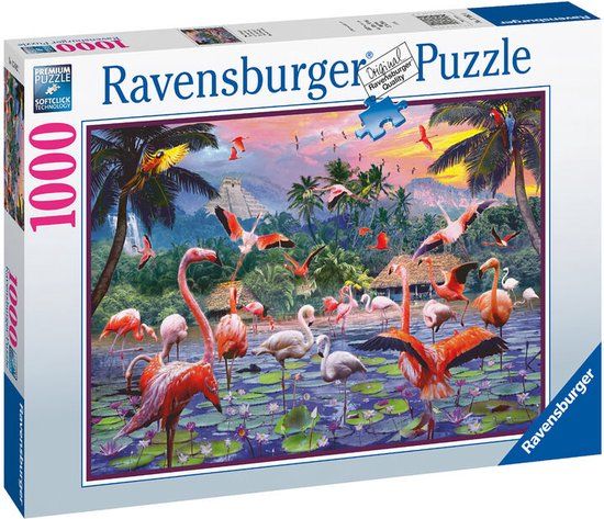 Ravensburger Roze flamingo's - Legpuzzel - 1000 stukjes