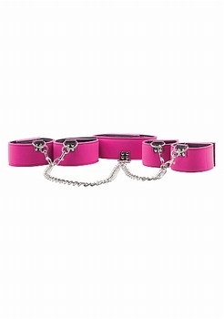 Ouch! Reversible Collar / Wrist / Ankle Cuffs - Pink / Black