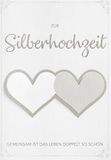Kaart Lifestyle Kaart voor zilveren bruiloft - tekstkaart hart - 11,6 x 16,6 cm