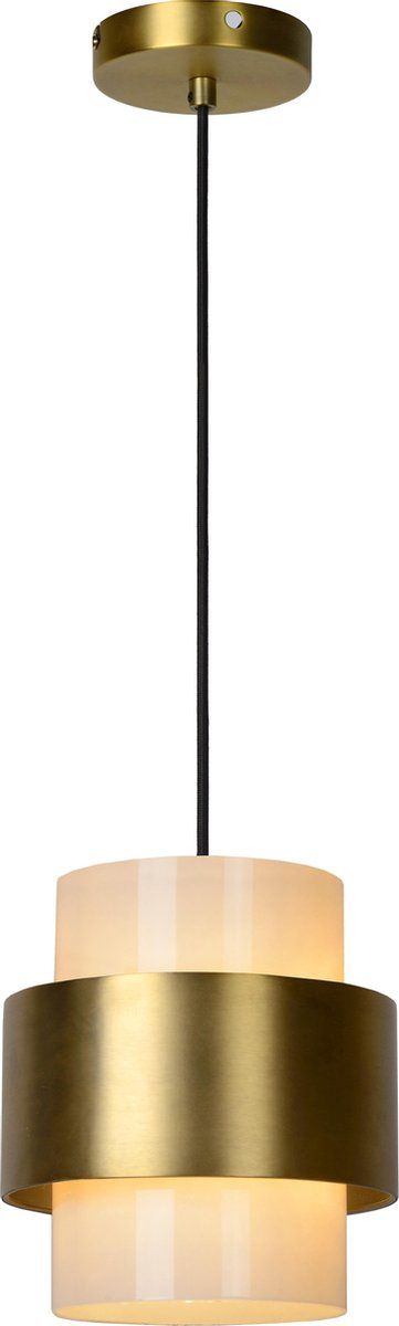 Lucide FIRMIN Hanglamp - Ø 20 cm - Mat Goud / Messing - Glas