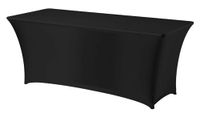 HENDI Rechthoekige tafelhoes – Easy-Jersey stof – Strijkvrij – Zwart – 1830x760x730 mm