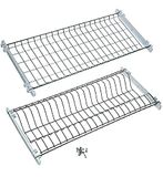 Filtex Afdruiprek van roestvrij staal, zilverkleurig, 56 cm, 2 stuks