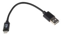 RS PRO USB-kabel, USBA/Lightning, 150 mm USB 2.0 zwart