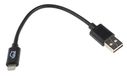 RS PRO USB-kabel, USBA/Lightning, 150 mm USB 2.0 zwart