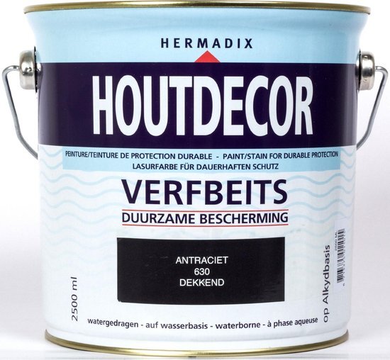 Hermadix Houtdecor Dekkende Beits - 2,5 liter - Antraciet