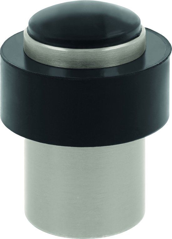AMIG Deurstopper/deurbuffer - 1x - D30mm - inclusief schroeven - mat zilver