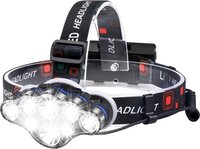 WildTech LED Headlamp - 18000 Lumen - Rechargeable - 8 LED - 500m Range - Adjustable - Black