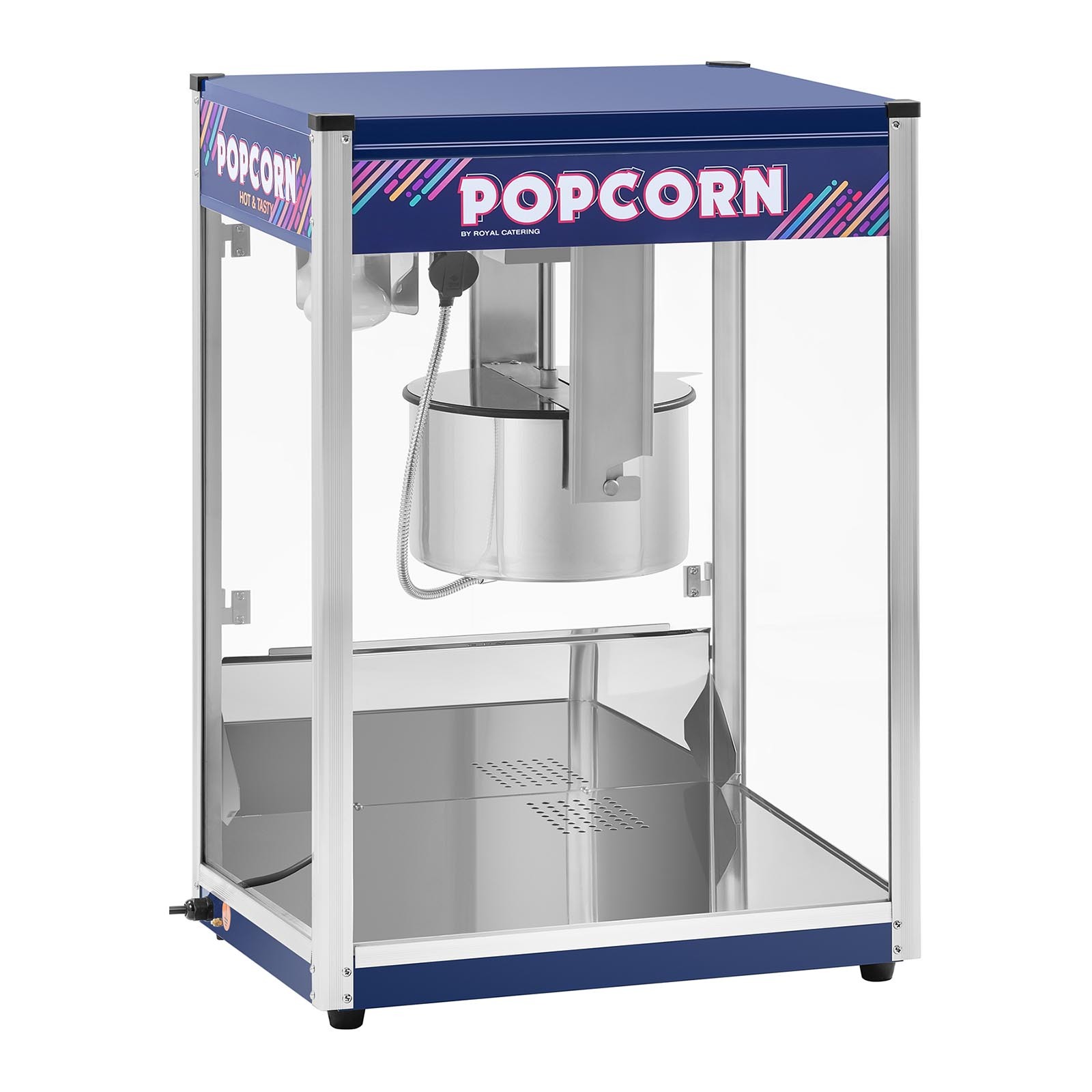 Royal Catering Popcornmachine blauw - 16 ons - XXL