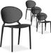 Homestyle4u Chaise de jardin - Lot de 4 - Chaises empilables - Noir