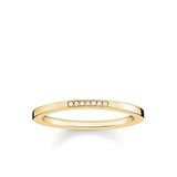 THOMAS SABO Damesring 925 sterling zilver 750 geelgoud verguld diamant pavè wit mt. 52 (16,6) D_TR005-924-14-52