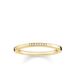THOMAS SABO Damesring 925 sterling zilver 750 geelgoud verguld diamant pavè wit mt. 52 (16,6) D_TR005-924-14-52