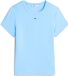 Tommy Hilfiger Tommy Jeans T-shirt Slim Fit Geribt T Shirt Met Ronde Hals Dw0dw17383 C1t Light Powdery Blue Dames Maat - XS