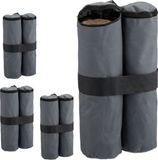 Merkloos Relaxdays partytent gewichten - set van 4 - Oxford-weefsel - vullen met zand of stenen - grijs
