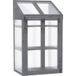 Mini Serre, Petite Serre Chaude Avec Structure En Bois, Fenêtre Et Double Porte, 3 Étagères, 70 cm (l) x 50 cm (l) x 120 cm (h), Grise