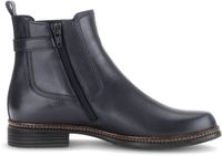 Gabor - Dames - Enkellaarsjes - Zwart - Leer - Blokhak - 8 cm en hoger