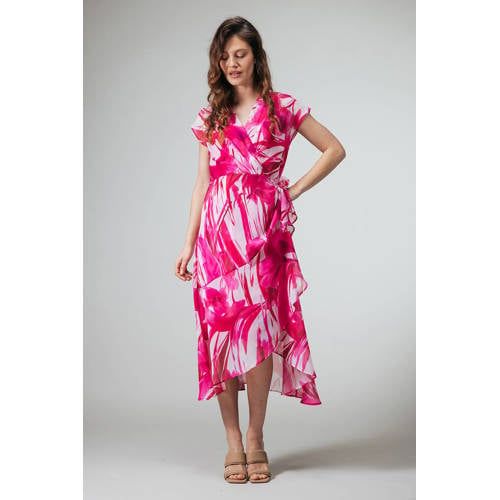 LabeL DOT wikkel-/overslagjurk roze