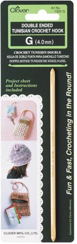 Clover Tunesische haaknaald 4 mm - Hout - 1 stuk(s)