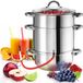 Tectake Sapextractor Marmite - Ø 26 cm, 8 L - Acier inoxydable avec couvercle en verre