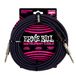 Ernie Ball 25' Braided Recht/Recht Instrument Cable - Paars/Zwart, 25ft