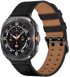 By Qubix Qubix Leren band met twin gesp - Zwart - Samsung Galaxy Watch Ultra / Ultra 2 - 47mm