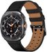 By Qubix Qubix Leren band met twin gesp - Zwart - Samsung Galaxy Watch Ultra / Ultra 2 - 47mm