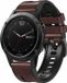 By Qubix - Geschikt voor Garmin bandje - 22mm Quickfit - Leer + Siliconen - Donkerbruin