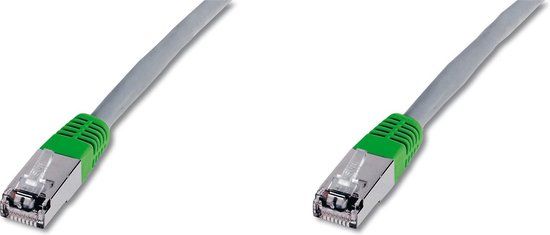Digitus RJ45 (cross) Netwerkkabel Aansluitkabel CAT 5e SF/UTP 2.00 m Grijs