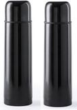 Merkloos RVS Thermosfles/Isoleerkan - 2x - 500 ml - Zwart