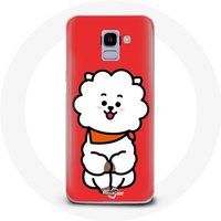 Maniacase Hoesje voor Samsung Galaxy A6 2018 BTS Bangtan Boys BT21 RJ by Jin Rode Achtergrond