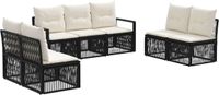 vidaXL Tuinbank Set 7-delig Zwart Polywood