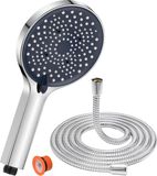 Merkloos Douchekop met slang 18 m waterbesparend en regendouche - 6 straalsoorten- grote XXL (130 mm) - antikalk-functie - chroom