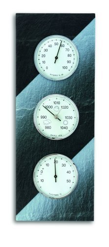 TFA Analoog weerstation, van leisteen, barometer, thermometer, hygrometer