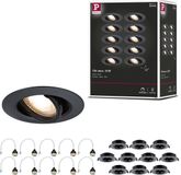 Paulmann Inbouwlamp Set van 10 zwenkbaar rond 90 mm 30° GU10 max. 10x10W 230V dimbaar Zwart