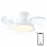 Evolar Smart Plafondventilator met Verlichting en WiFi - 71 cm - Stille Plafondlamp met Ventilator - Warm Wit Licht (LED)