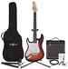 Gear4music LA Left Handed Electric Guitar Sunburst 15W Guitar Amp & Ultimate Accessory Pack