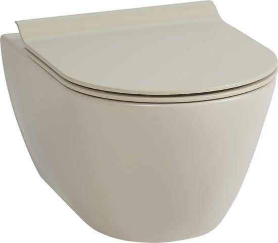 Ben Segno Hangtoilet - Mat Beige - Xtra Glaze+ Free Flush - Incl. Toiletbril