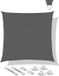 VONROC schaduwdoek vierkant - 360x360 cm - grijs - waterafstotend - UV-bescherming UPF 50+ - incl. RVS bevestigingsset