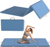 HOMCOM Gymnastiekmat-Kunststof-240L x 120B x 5H cm-Lichtblauw
